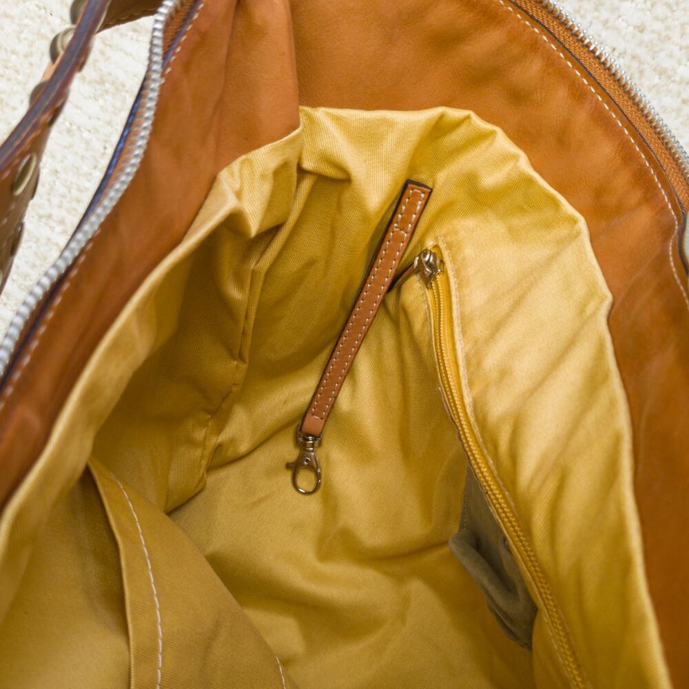 Cavalcanti Italian Olive Suede & Leather Fringe Hobo – Made in Italy - Picture 12 of 13